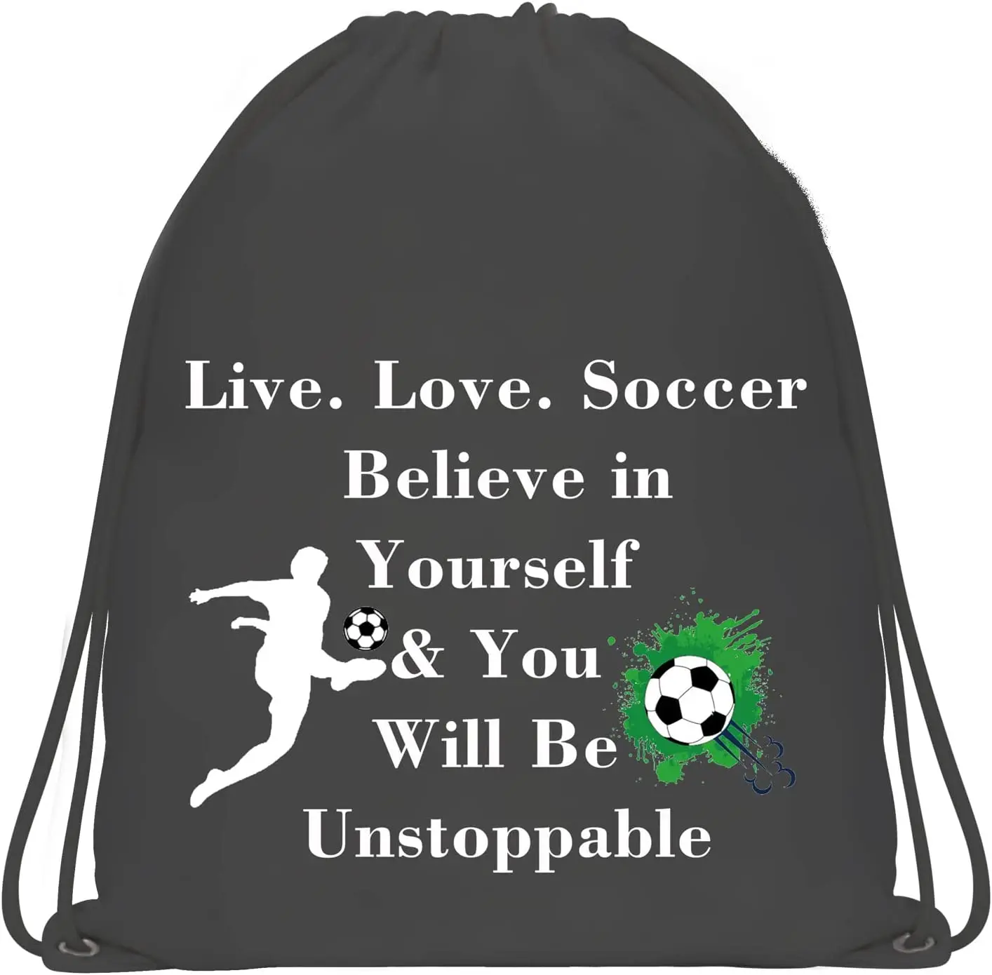 String Bag Gym Backpack Soccer Player Gifts Live Love Soccer Sport Pack Cinch Sack Team Inspirational Gift Soccer Drawstr