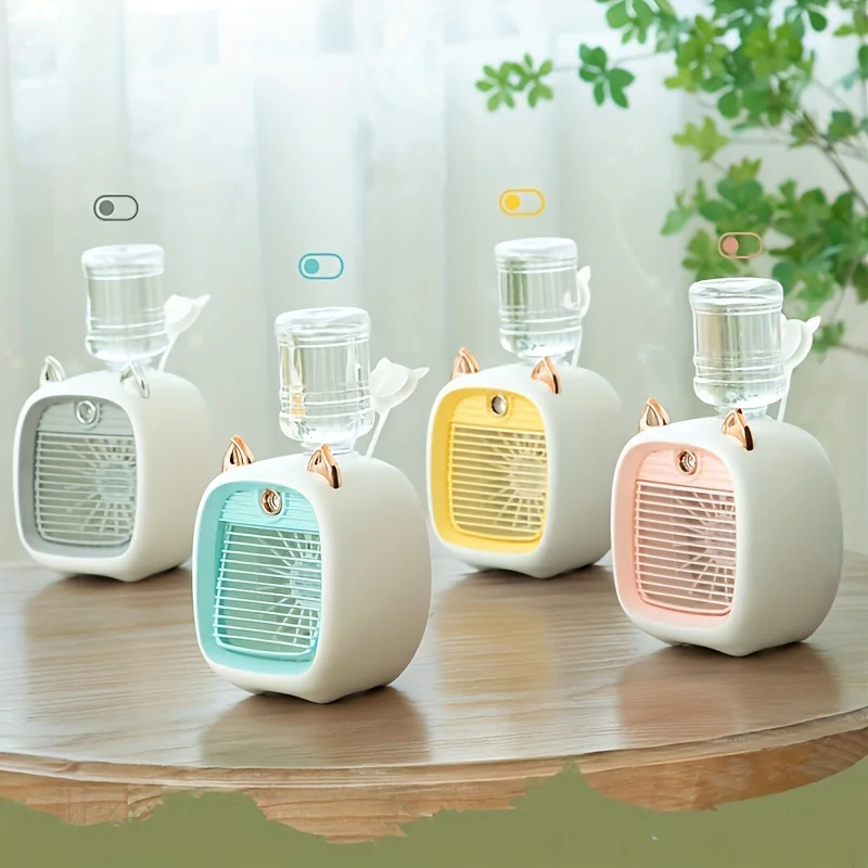 Spray tower portable air cooler fan mini usb air conditioner desktop water misting cooling fan