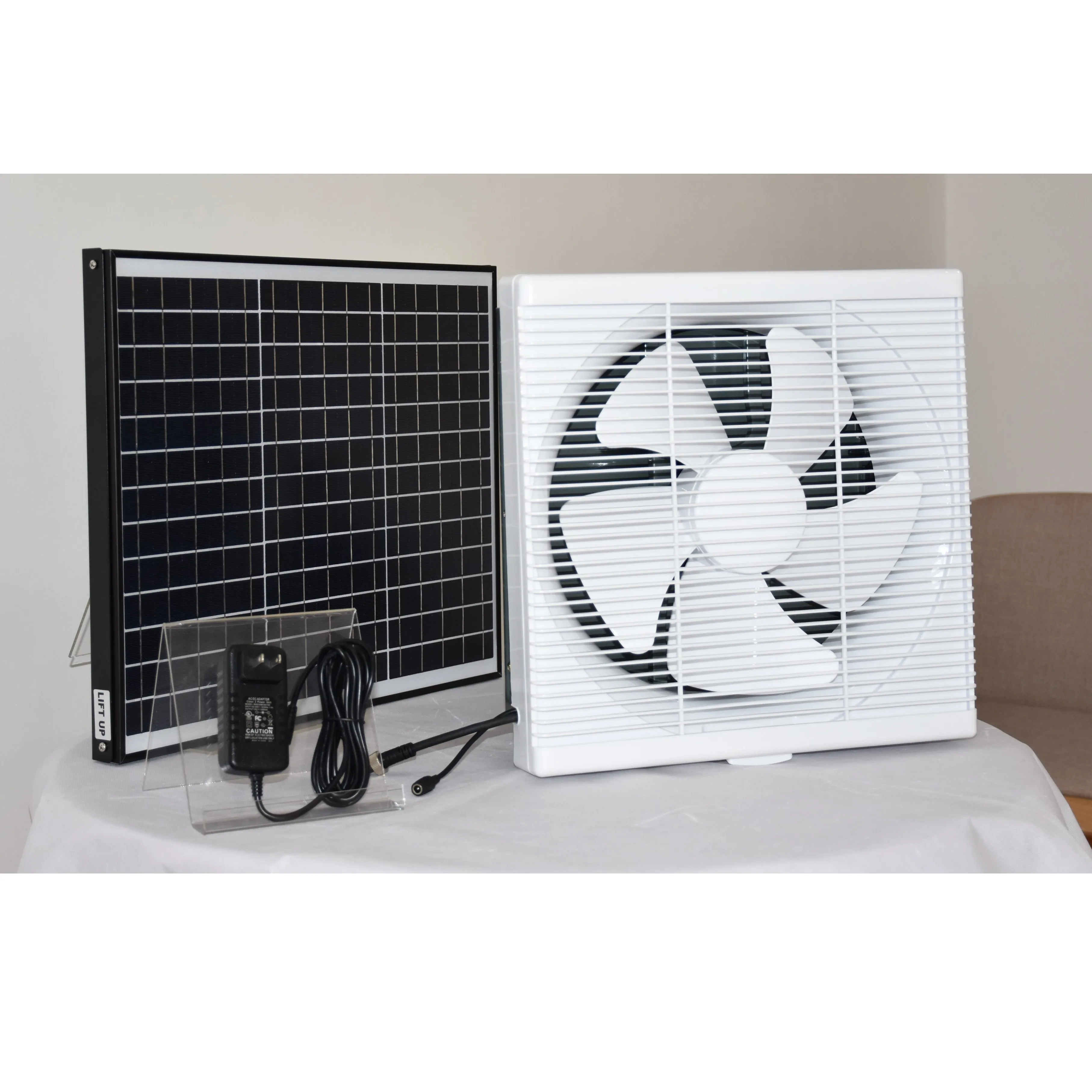 Electric Home Appliances Square Shape Window Shutter Plastic Fan Bathroom Kitchen Wall Ventilation Exhaust Fan Solar Powered Fan