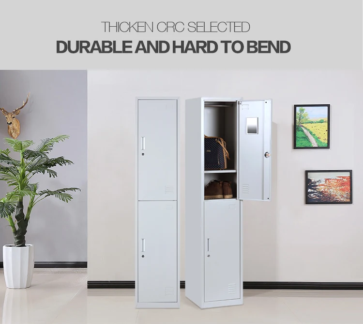 Metal Furniture Four Door Thin Steel Storage Cabinet Shelf Sports Swimming Pool Lockers With Metal Lock