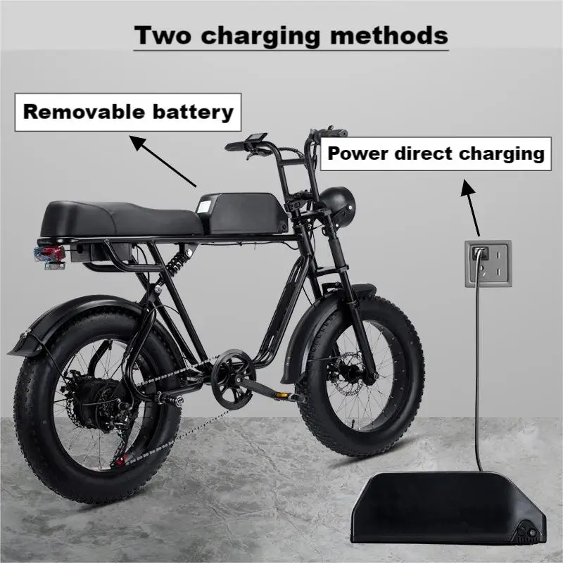 Dual Suspension 48V Electric Fat Bike for Adults High Carbon Steel Frame with Motor Motorcycles