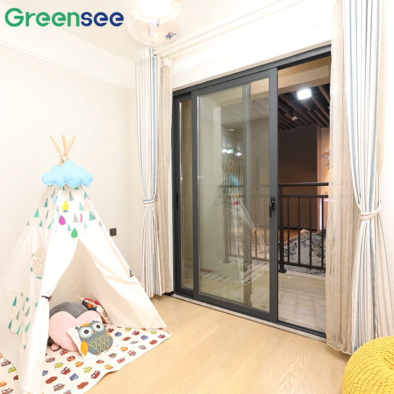 Greensee modern design thermal break sliding door direct manufacturer sliding patio glass doors