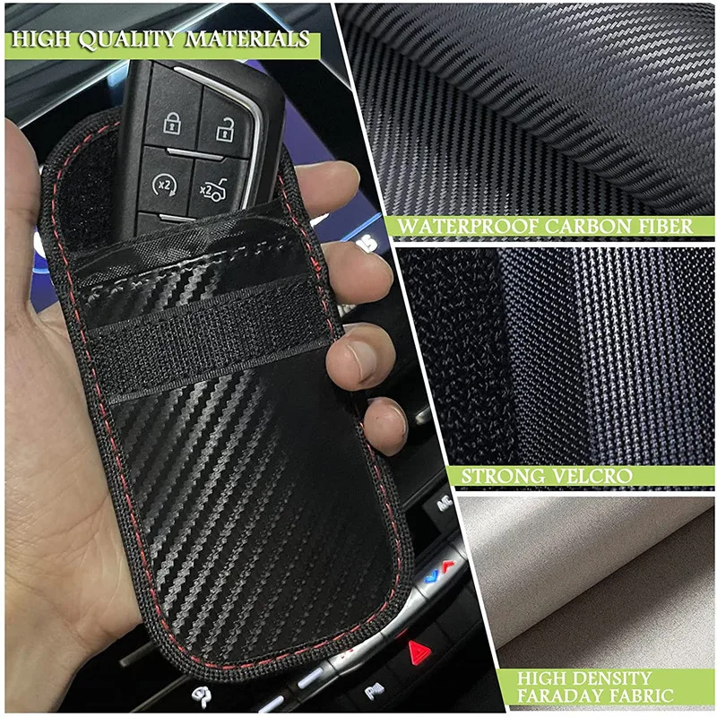 Key Fob Holder RFID Blocking Case Car Key Signal Block Cover for WIFI/GSM/LTE/NFC/RF Blocked Faraday Bag