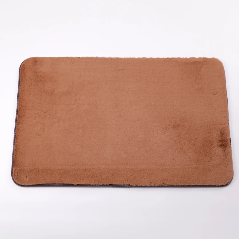 Custom christmas bath mat faux rabbit fur nonslip bath mat 53 x 51cm non-slip shower mat blue