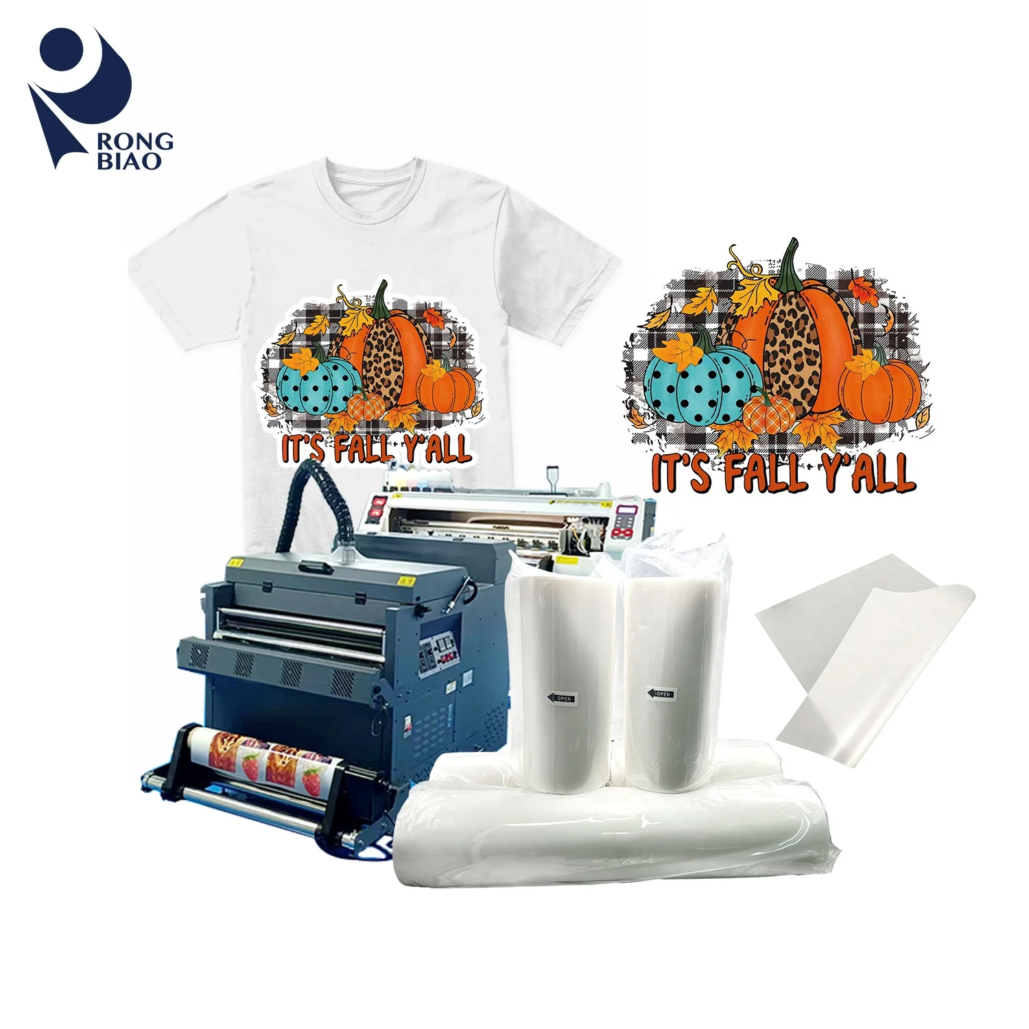 Hot Peel Double Sided Matt 30 60 cm 30X100m 33X100m Self-Adhesive DTF PET Film Roll Paper For Epson L1300 L1800 DTF Printer