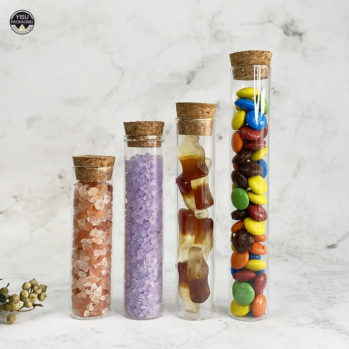 Transparent Glass Tube With Aluminum Screw Lid 5ml 10ml 15ml 20ml 25ml Clear Mini Glass Bottle with cork