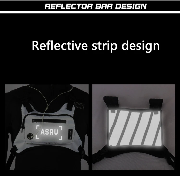 Multi-functional nylon reflective Vest  Chest running light vest reflective vest for running