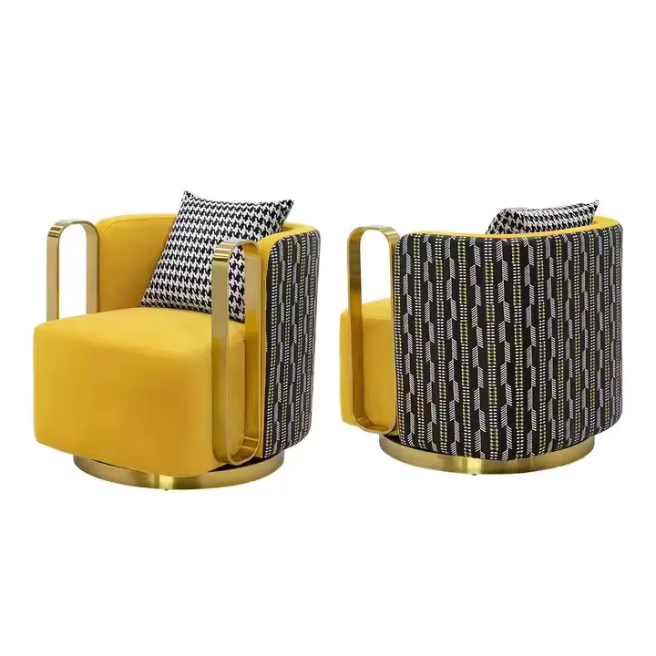 Металлическое Латунное золотисто-медное обивочное роскошное современное классическое кожаное бархатное кресло для отдыха