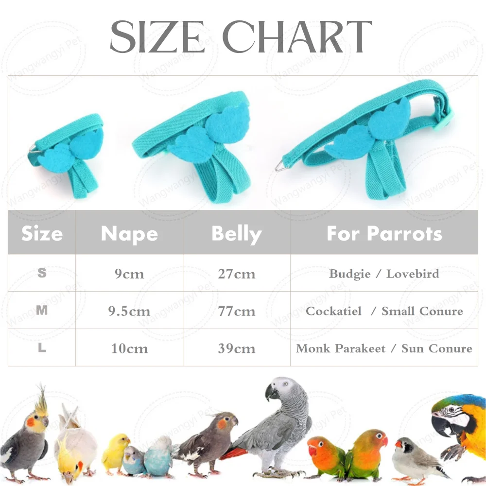 Регулируемый поводок для попугаев летающий птиц голубей Budgerigar Lovebird кокатил