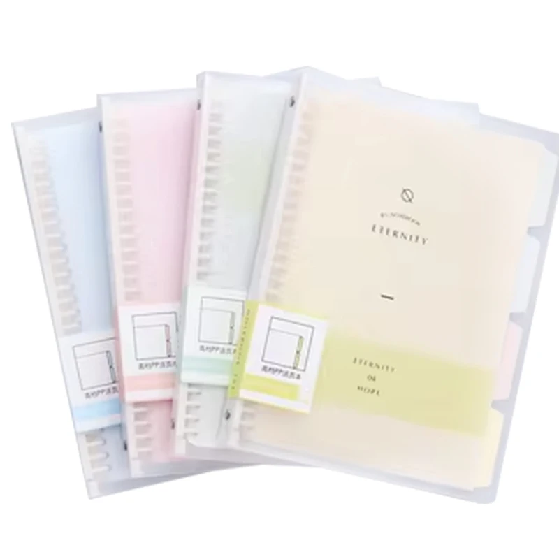 Custom PP Cover Stationery Items A4 A5 B5 Loose Leaf Binder Logo Lined Notepad Customizable Manufacture Planner Notebook School