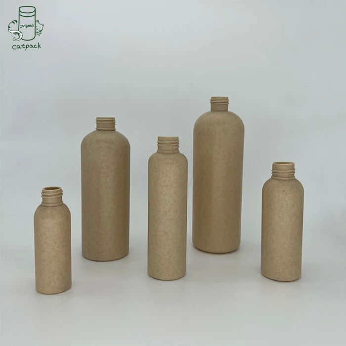 Private Label Grey Recyclable Bio Degradable Packaging Cosmetic Jar Eco Friendly Shampoo Lotion Bottle Biodegradable Packaging