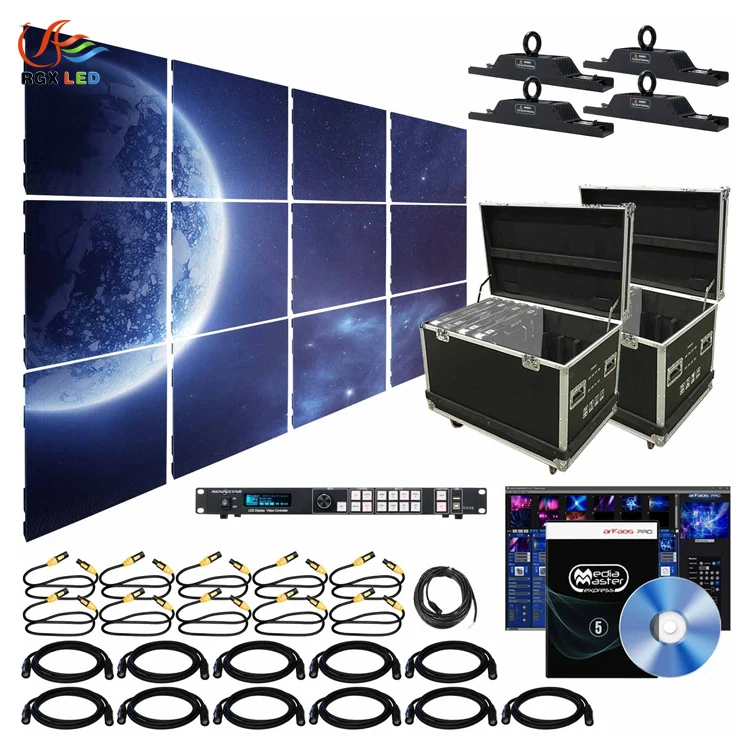 High Resolution LED Video Wall Panel Full Color Video LED Display Screen with  4x3 complete system plug and play