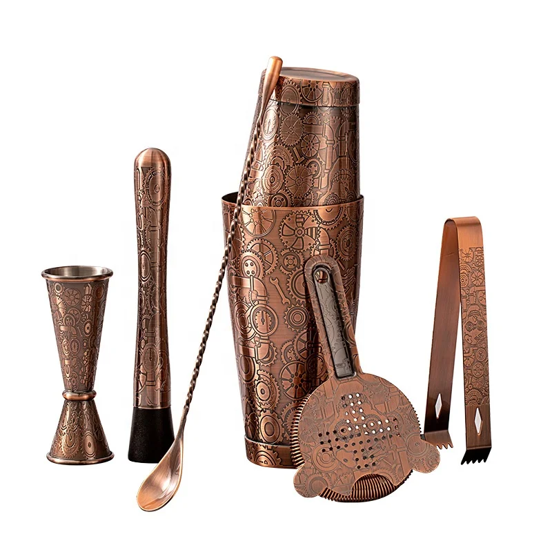 Горячая распродажа медный Черный шейкер винтажный из нержавеющей стали Бостонский