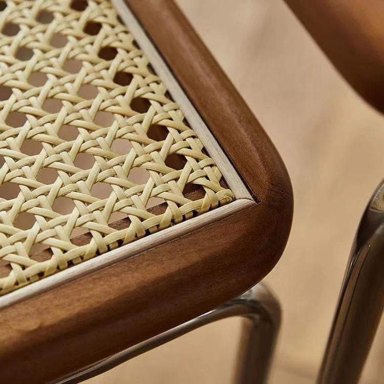 WISEMAX FURNITURE Wholesale living room furniture sofa side table square wood base combine rattan coffee table for home hotel