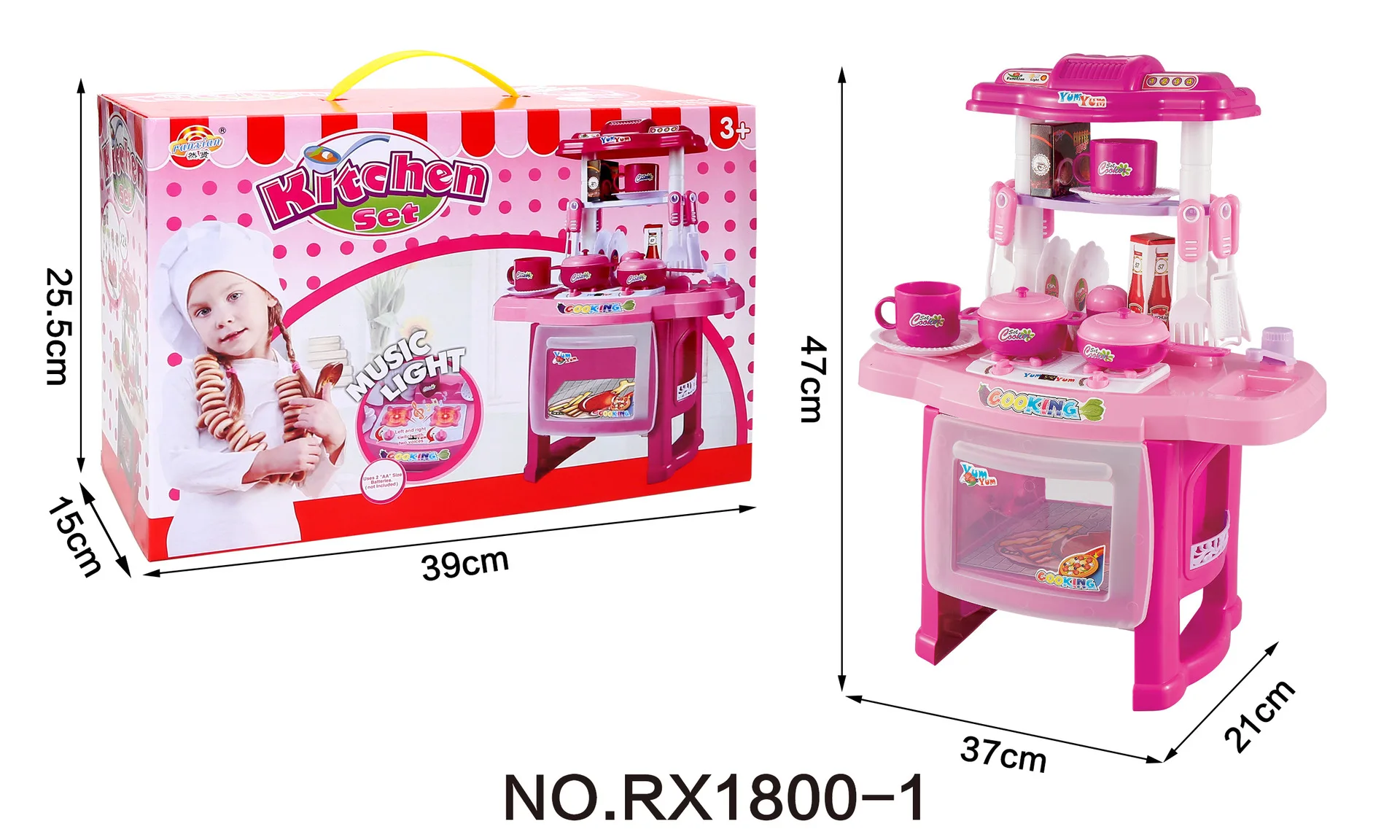 Baby Miniature Kitchen Plastic Pretend Play Food Children Toys With Music Light Kids Cooking Toy Set For Girls Game