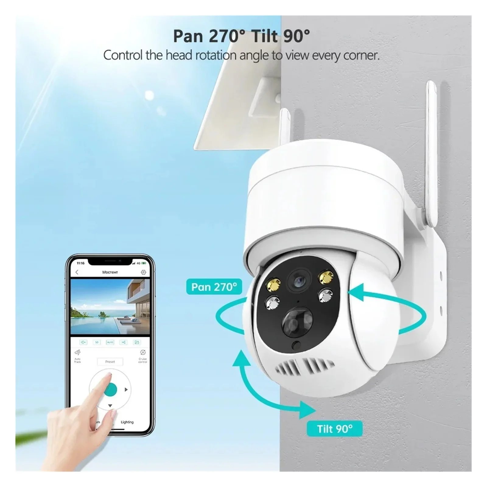 Senhuo WIFI solar camera 4G HD 2.5K bidirectional voice PIR Artificial intelligence Human detection PTZ CCTV security monitoring