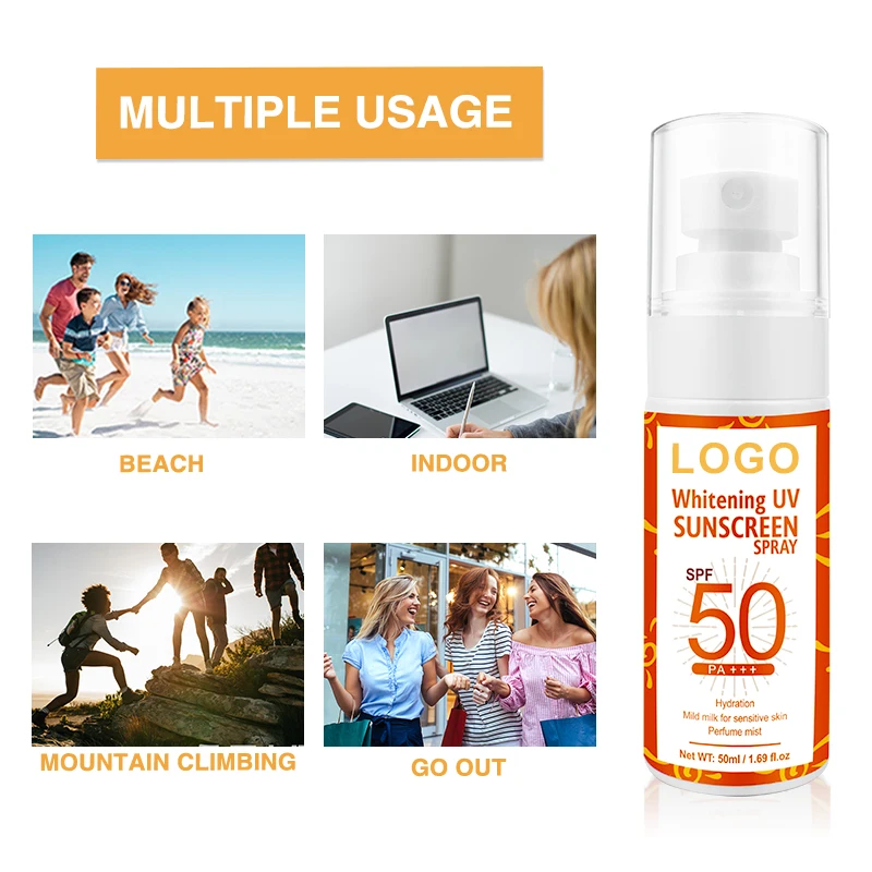 Natural Private Label Brands of Sunblock Water Resistant Whitening Sun block Lotion Sunscreen Spray