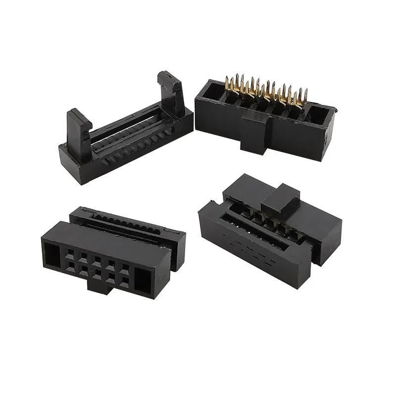 1.27mm Pitch FC 6/8/10/12/14/16/20/24/26/30/34/40/50 Pin IDC Socket Connector for 0.635mm Flat Ribbon Cable