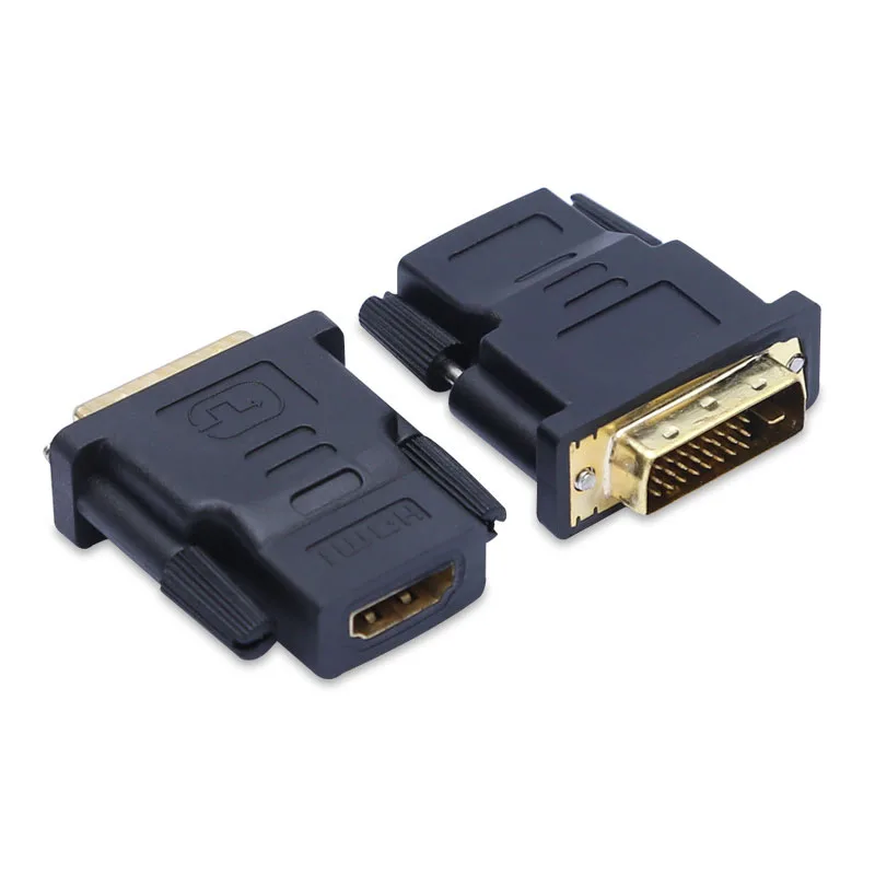 Позолоченный адаптер DVI-HDMI с разъемом DVI D 24 + 1 «папа» на HDMI «мама» адаптер преобразователя для монитора проектора HDTV