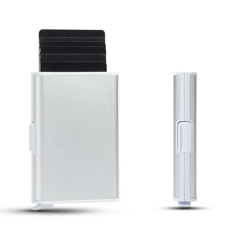 RFID Blocking Card Holder Wallet with Money Clip Slim Secure and Crush Resistant Minimalist Money Clip for Coin Key U Disk