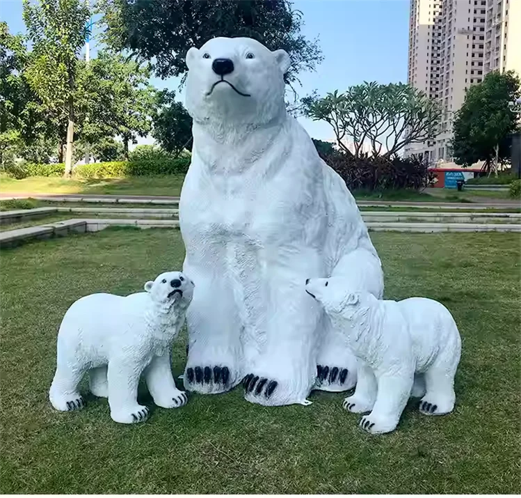 Simulation Animal Black Bear Fiberglass Wild Animals Sculpture Manufacturer Garden Outdoor Animal Statue Decor