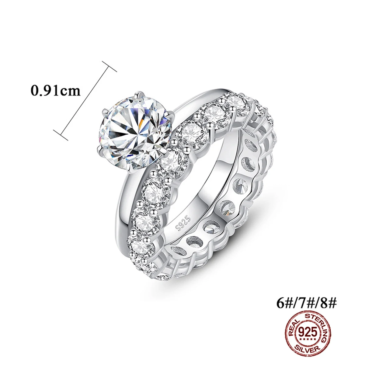 wholesale stackable 925 sterling silver moissanite wedding ring