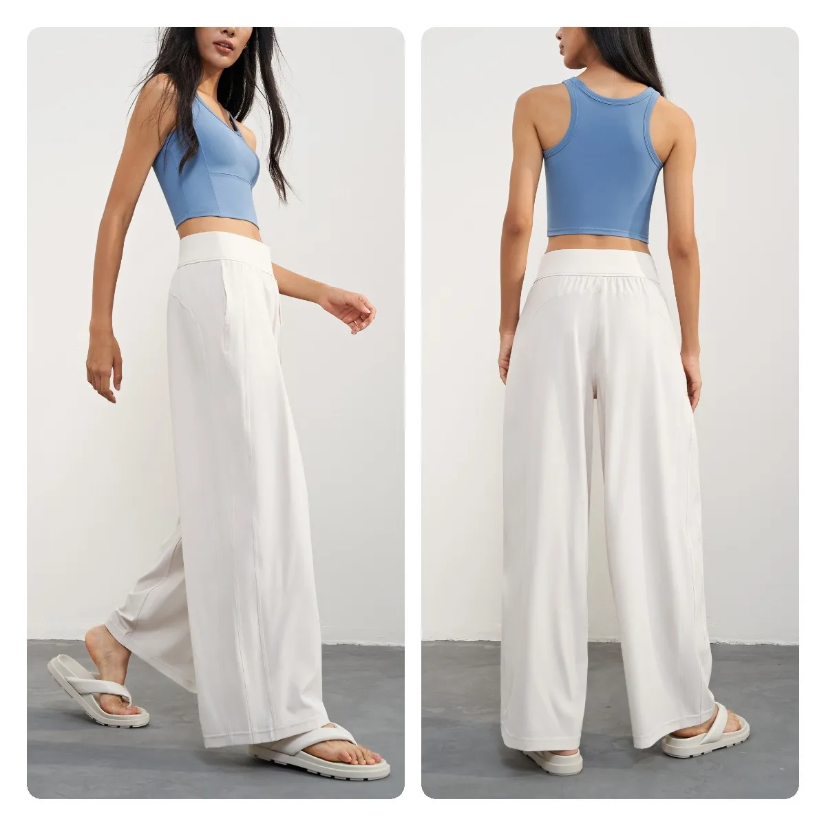 Casual Activewear Breathable Straight Loose Pants Pockets Running Yoga Training Workout Flare Pants Fitness Wear