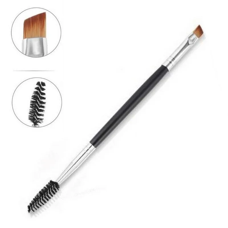 Eyebrow Double Ended Flat Angled Eyeliner Eyeshadow Make up Brow Mascara Brush