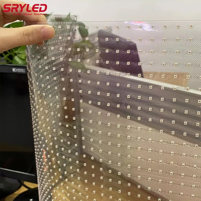PH4-8 P6.5 PH5-10 P3.9-7.8 Transparent LED Film Screen Thin Film Display Screen LED Flexible Film Video Wall Screen