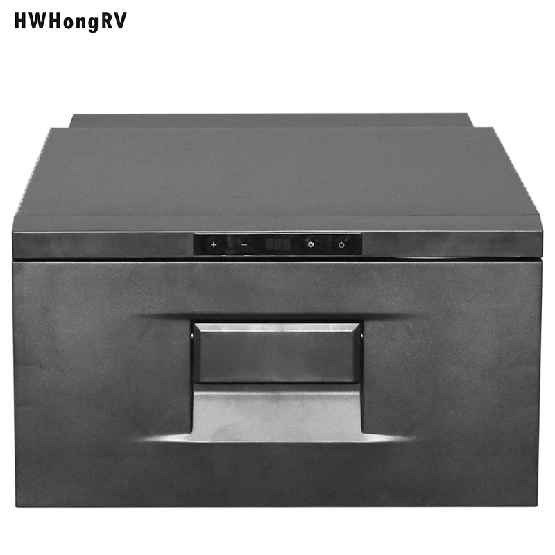 HWHongRV Drawer Style 12/24V DC Only Freezer Mode Mini Frid Refrirator for Vehicle Car Boat for Driving Travel Fishing