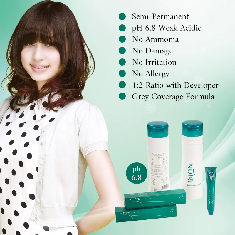 Acid Hair Dye Color Private Label Hypoallergenic Hair Dye Hair Dye Shampoo for Salon and Home Use