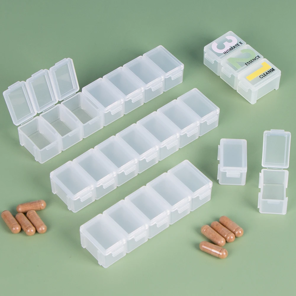 SUNSHING Pill Crusher Cutter Box Medicine Chest Dispenser Reminders Travel Weekly Storage Monthly Pill Box Organizer