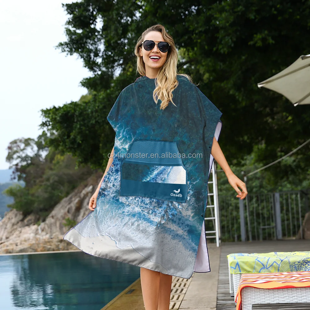 Полотенце-пончо из микрофибры с принтом