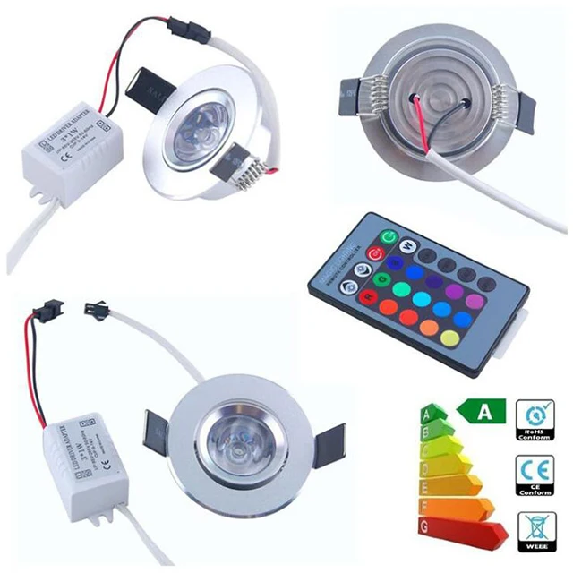  1 Вт 3 5 AC85-265V малые и мини алюминиевого сплава RGB COB Светодиодный прожектор с дистанционным