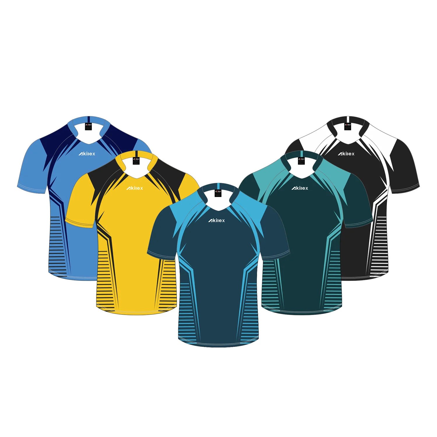 Akilex wholesale custom rugby jersey 100% polyester breathable rugby wear anti-bacterial rugby uniform with high quality