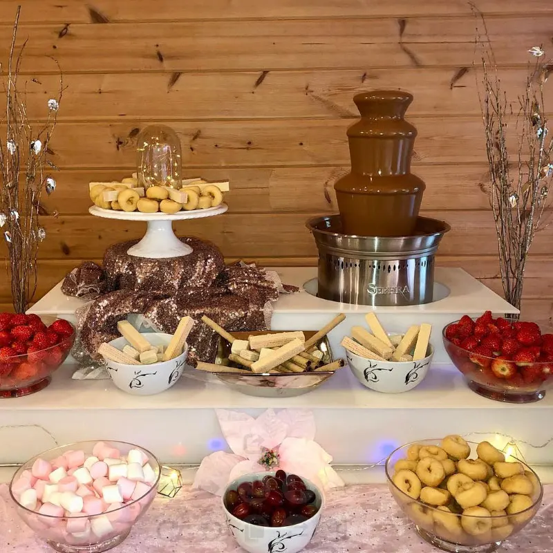 Commercial wedding parties melt 6 tier stainless steel buffet heating waterfall catering dessert chocolate fountains set
