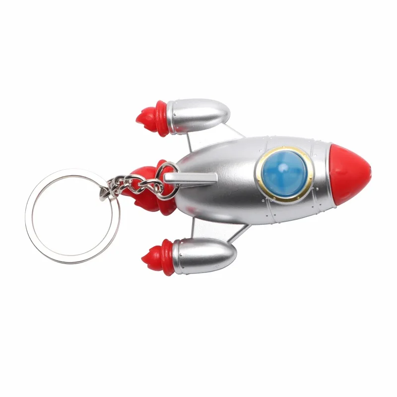 LED rocket shaped keyring light up satellite keyring