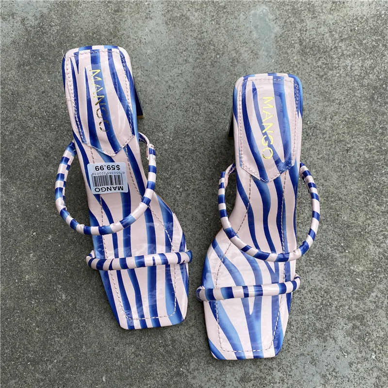 2023 Summer New Arrival Open Toe High-Heel Slides Slippers Big Size Ladies Shoe Girl Outdoor Women Fashion Thick Heel Sandals