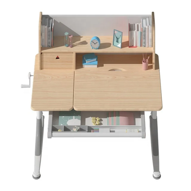 IGROW study table wood desk children ergonomic home study writing table for children