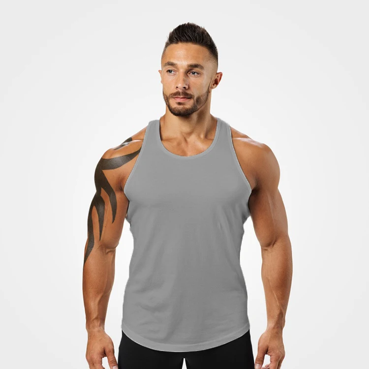High Quality Custom Logo Sleeveless Men Bodybuilding Fitness Gym Tank Top Workout Sport Gym Vest