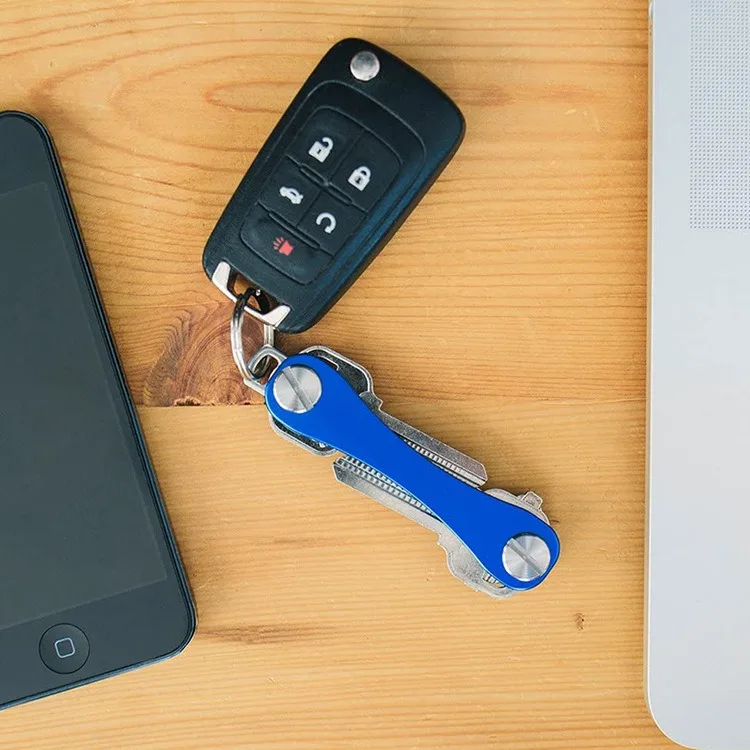The new design can be customized logo expandable metal key chain Smart key organizer storage box