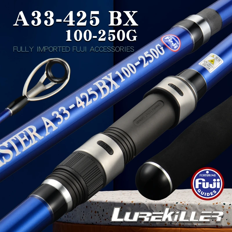 LUREKILLER New 420cm 100-250g 4 Section BX Action FUJI Guide Carbon Rod Surf Fishing Rods
