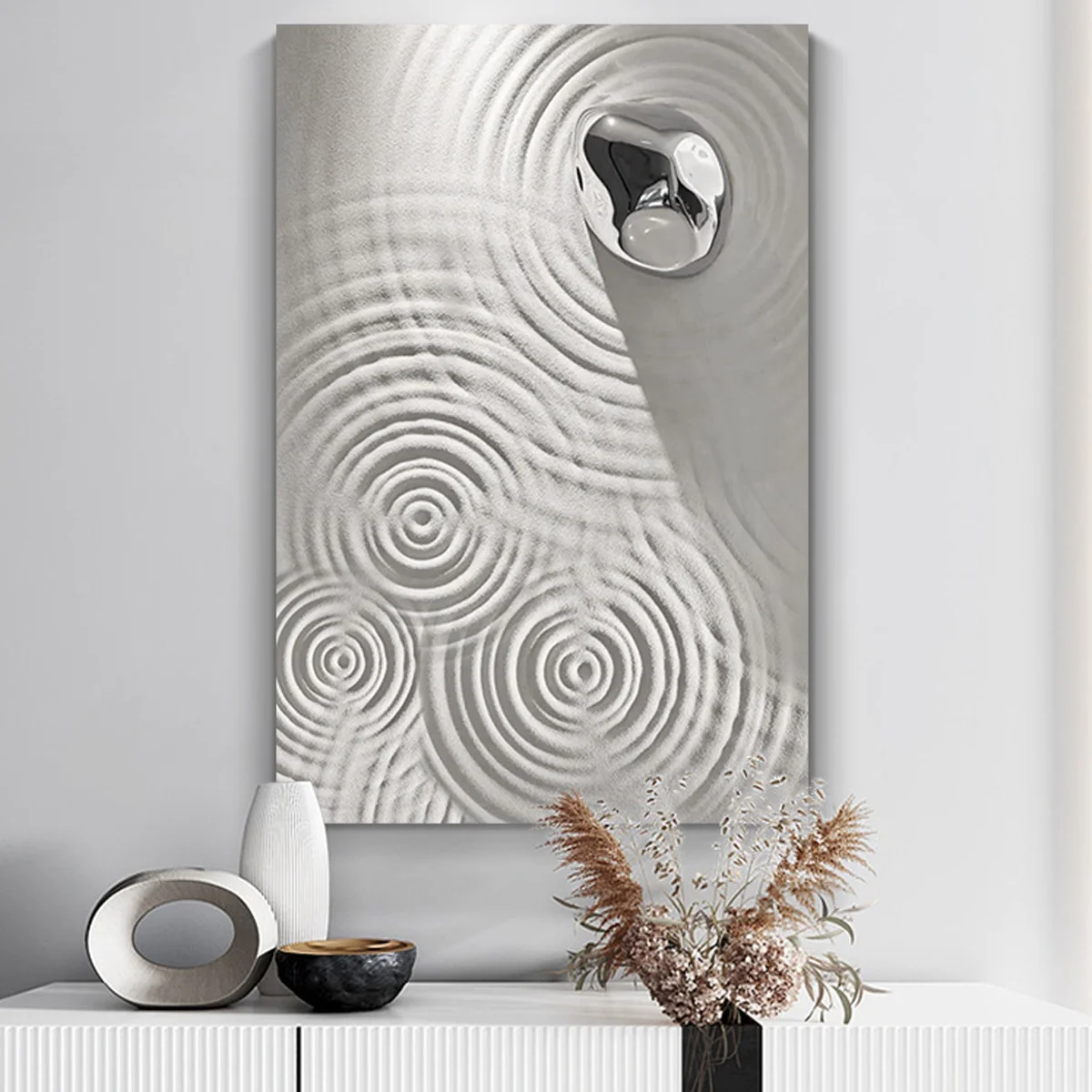 ripples Painting Wall Art Embossed 3d Decorative Painting carving wall decor Mixed Material Decor living room wall art