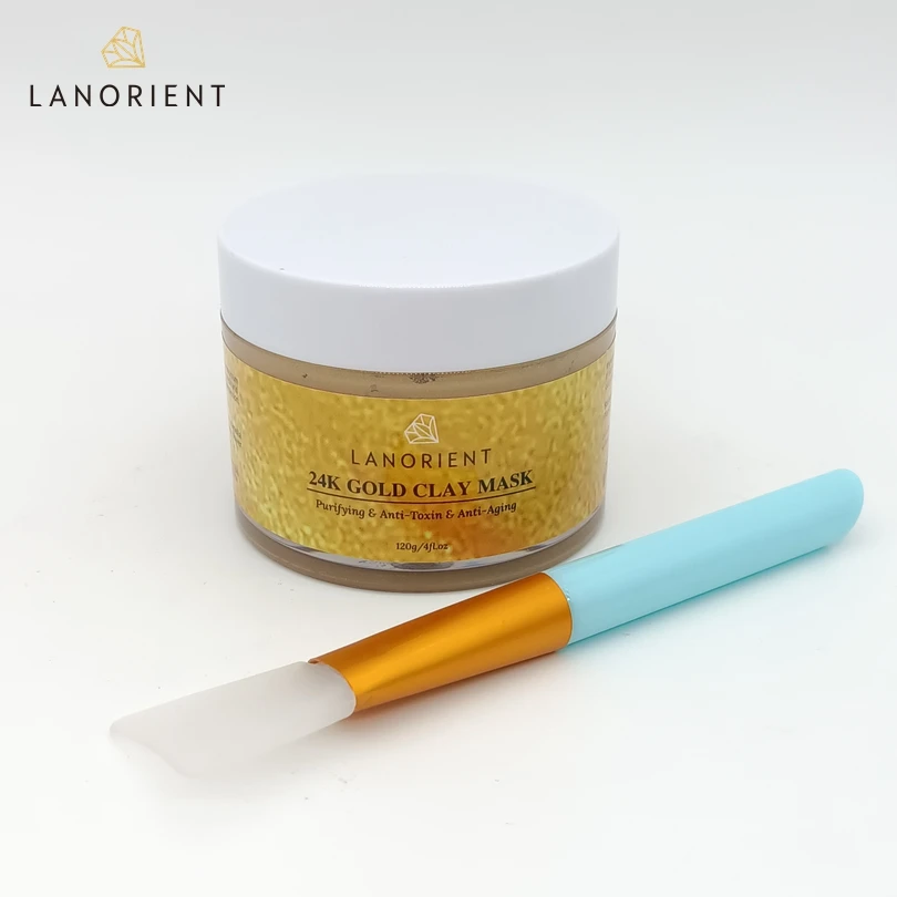 Органические чистка лица маска для ухода за кожей Очищающий анти-токсин анти-старения с покрытыем цвета чистого 24 каратного золота глиняные маски