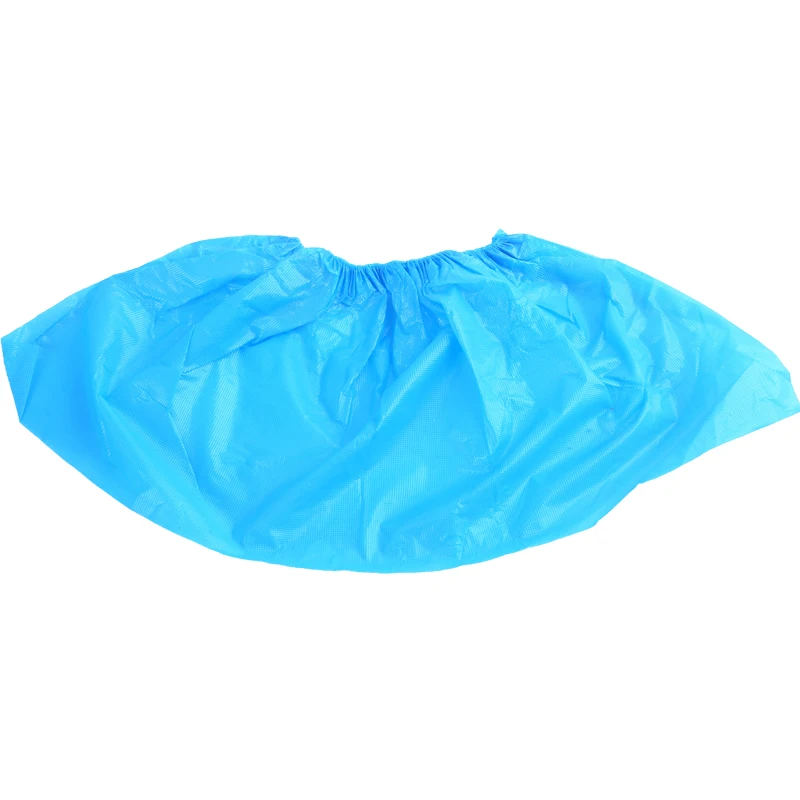 Manufacturer cheap sale high quality disposable blue CPE plastic shoe cover use for food industry