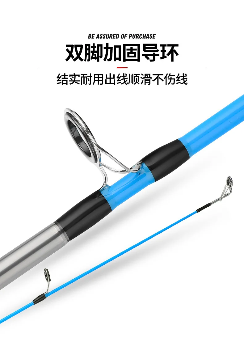 1.5m 1.8m 2.1m new baitcasting fishing rod MH action blue color big fish glass rod