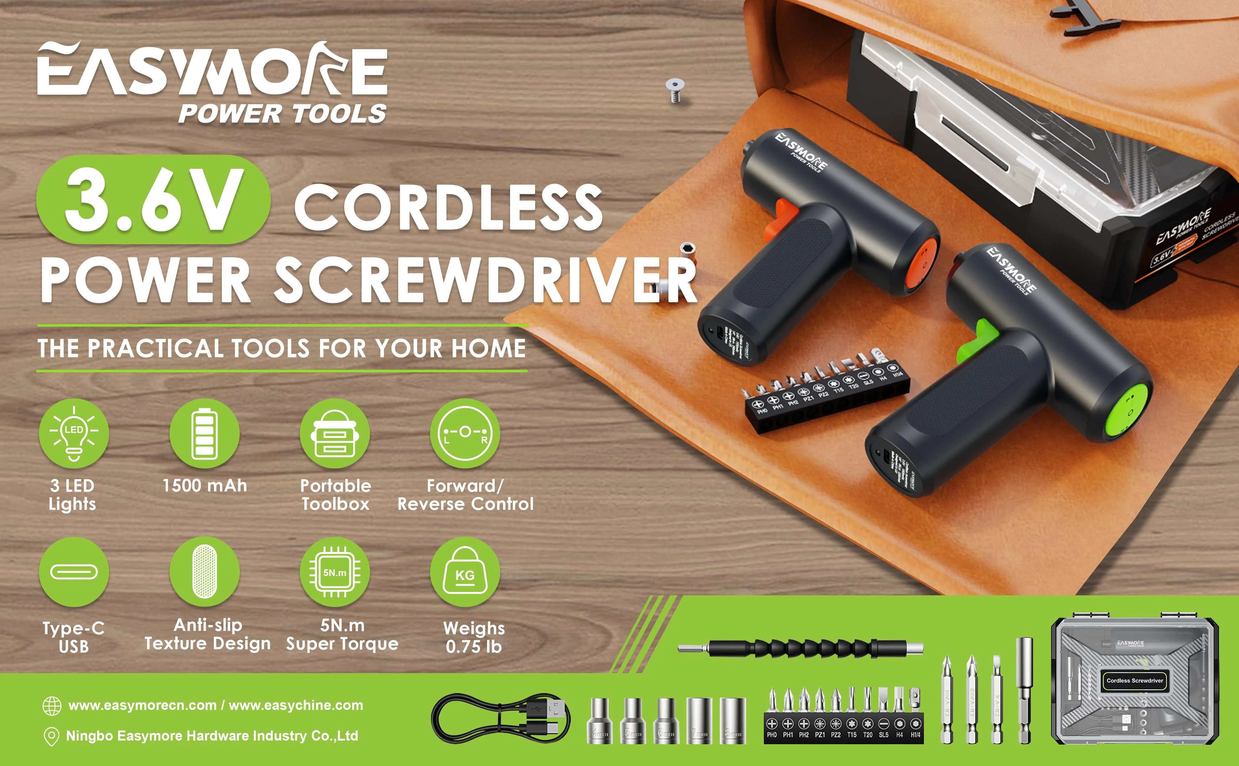 3.6V Power Screwdriver home Use Power Screwdriver electric 1500mAh Battery DIY Mini Screwdriver