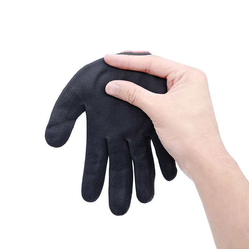 15 Gauge Red Nylon And Spandex Black Nitrile Foam Finish Coated Foam Nitrile Glove