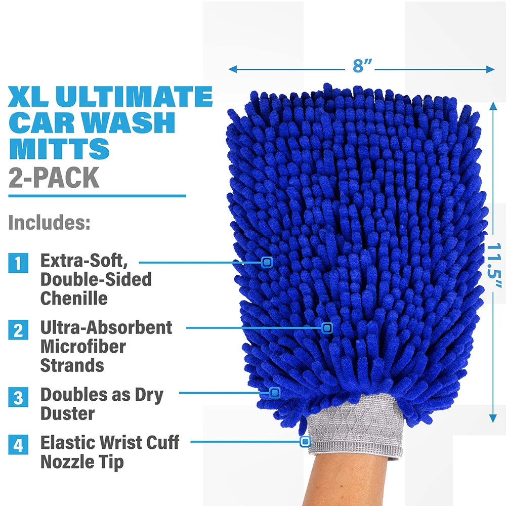 Premium Car Wash Mitt Cleaning Drying Mitts Microfiber Car Wash Mitt for Cars