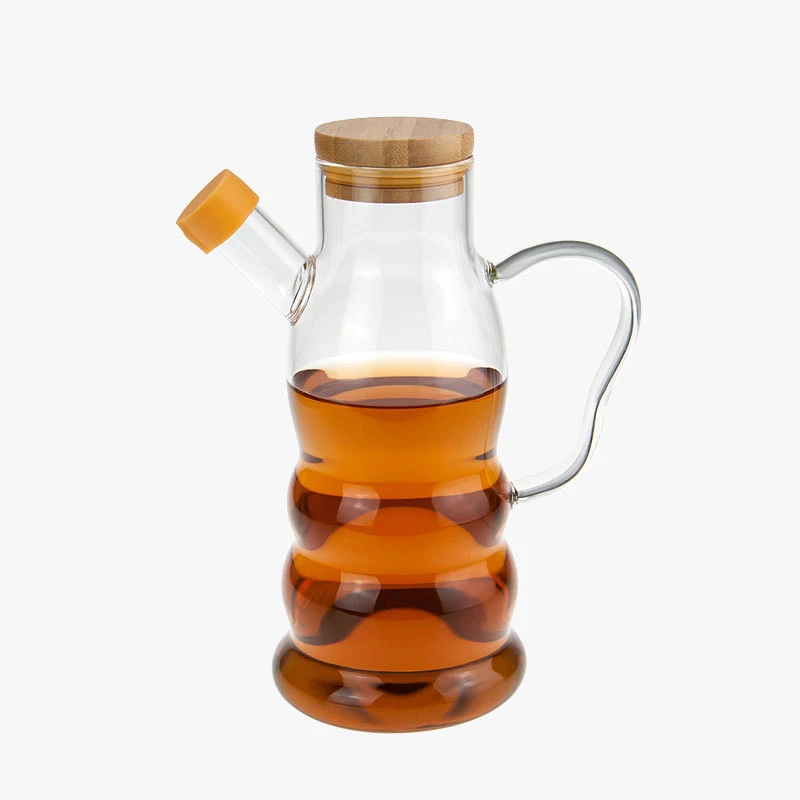 Стеклянная бутылка для масла, деревянная крышка, бутылка для уксуса, оливкового масла для кухни